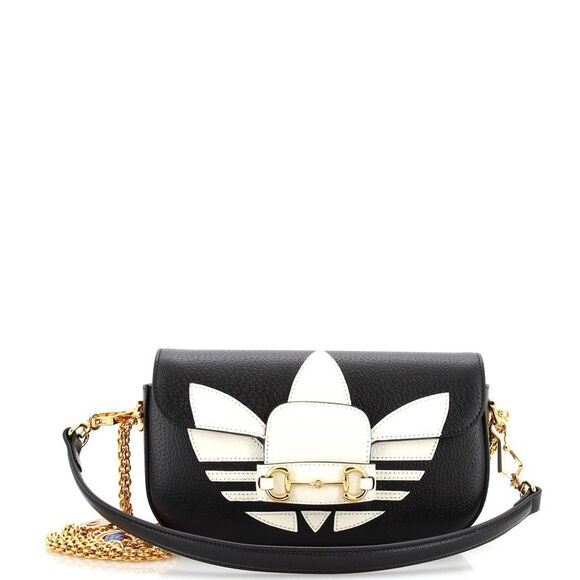 Gucci Handbags - Gucci x Adidas Horsebit 1955 Shoulder Bag Leather East West Black
